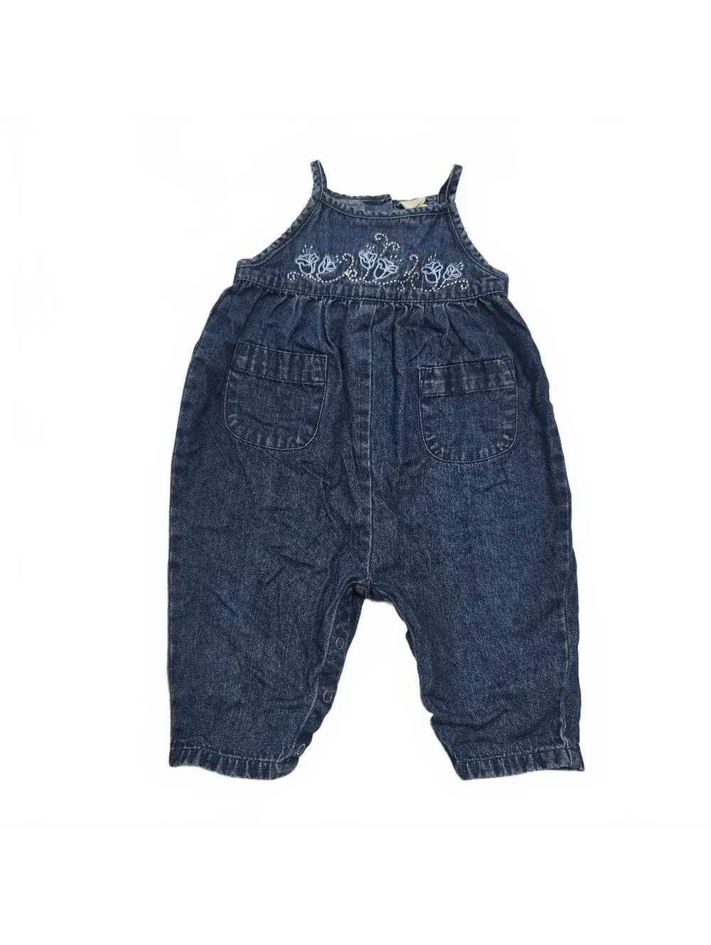 Vintage Y2K Baby Girl Clothes Gap Denim Dungarees Jean Overalls Romper 6-12 m